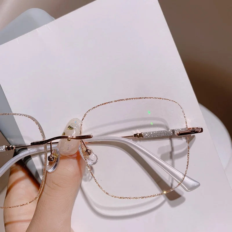 Shiny Rimless Blue Light Frame