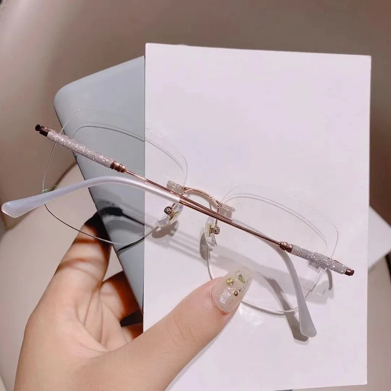 Shiny Rimless Blue Light Frame